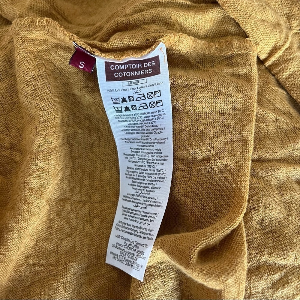 COMPTOIR DES COTONNIERS sz S Linen Yellow Tank Top French Bulldog Dog - Picture 5 of 8